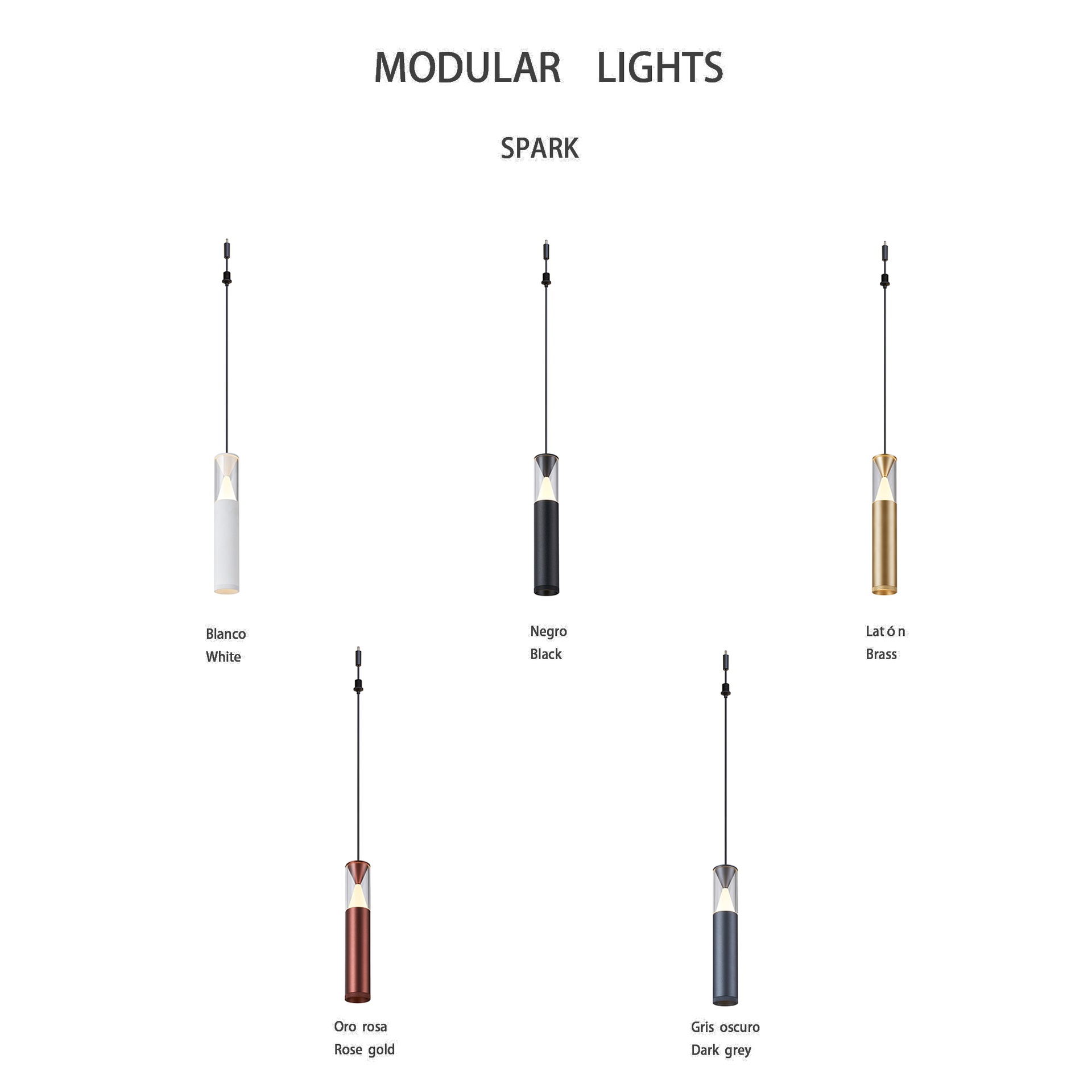 MODULAR LIGHT COLGANTE SPARK ORO ROSA