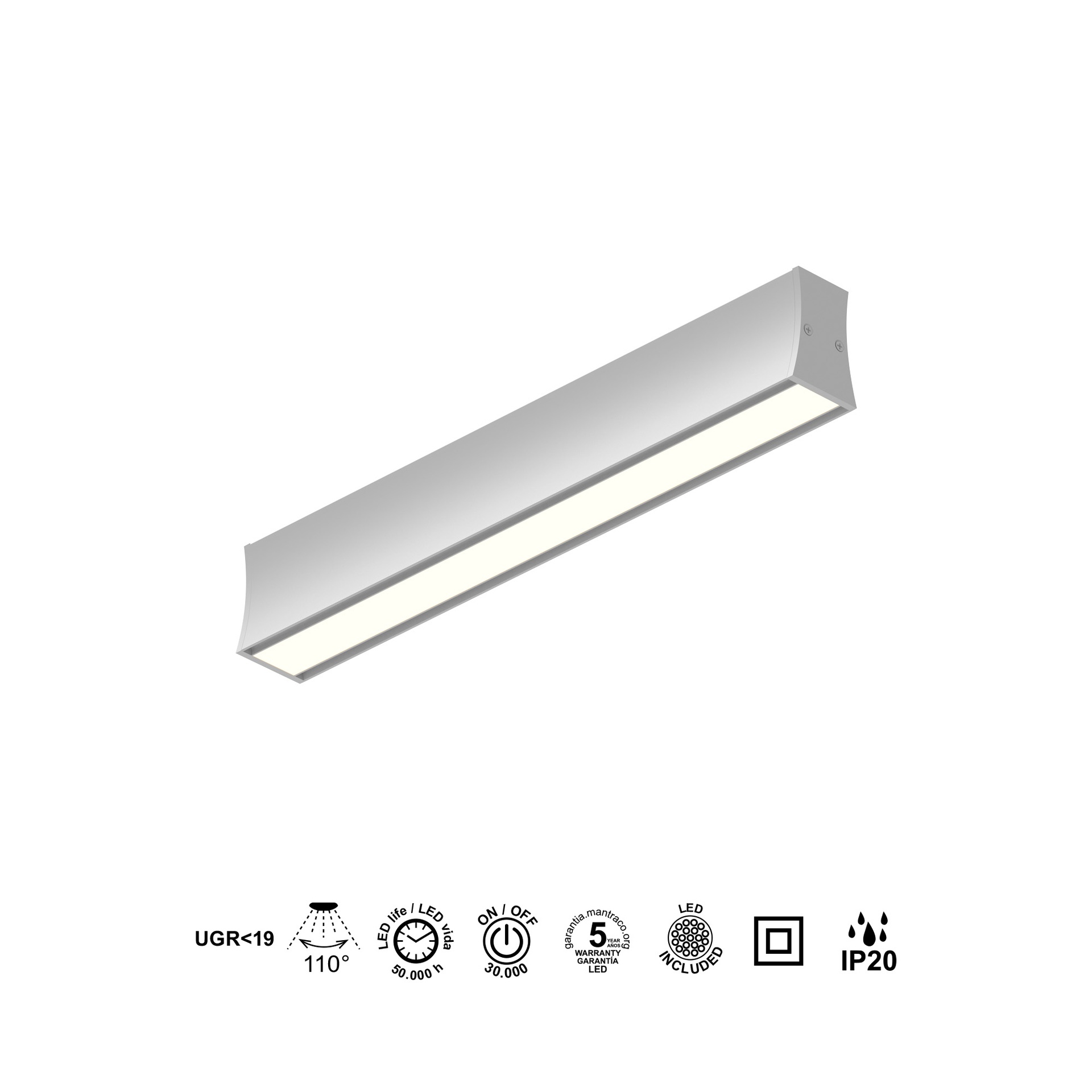 HANOK PLAFON LED 14W 4000K 110º BLANCA