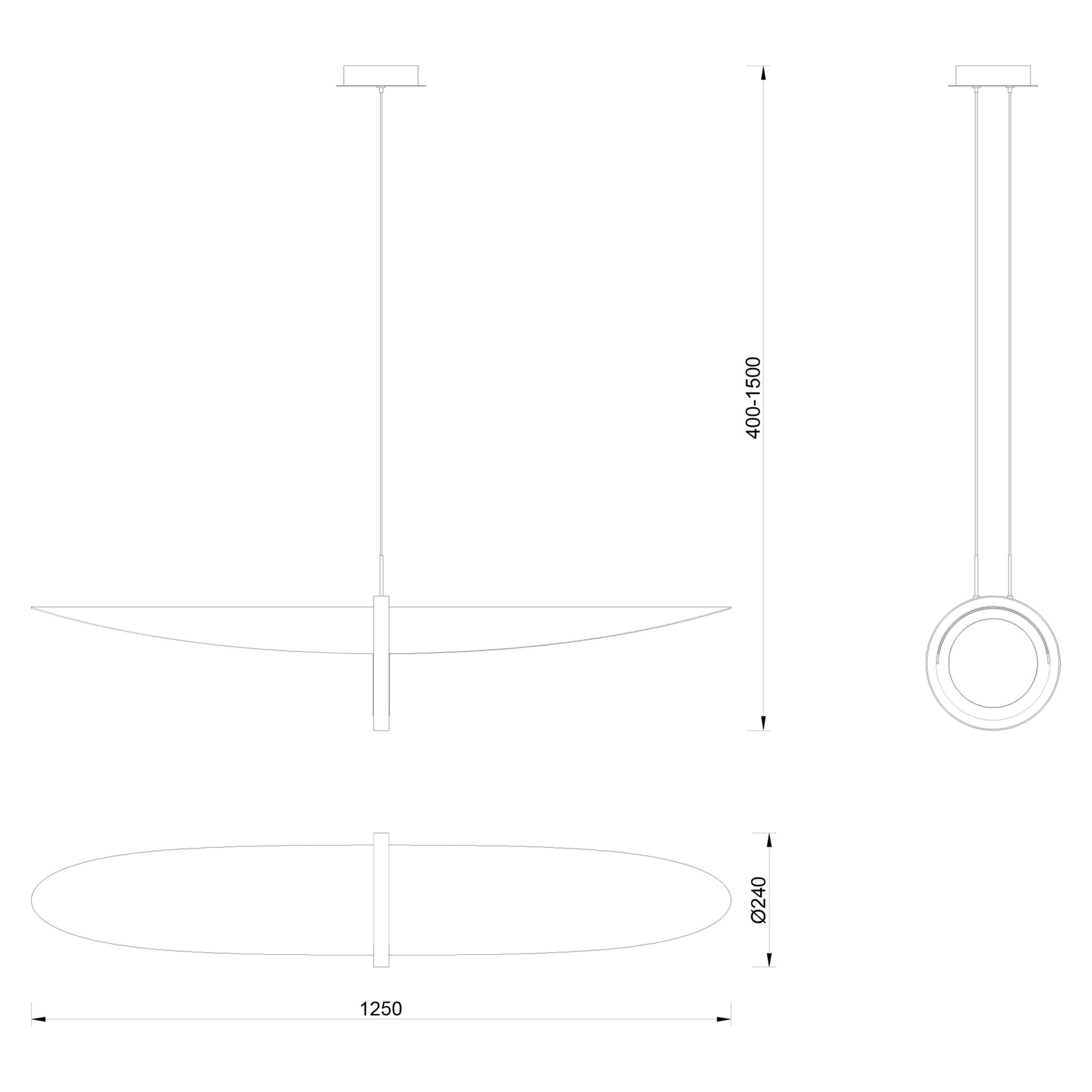ORBITA LAMPARA LED - 2700K - MADERA/NEGRO