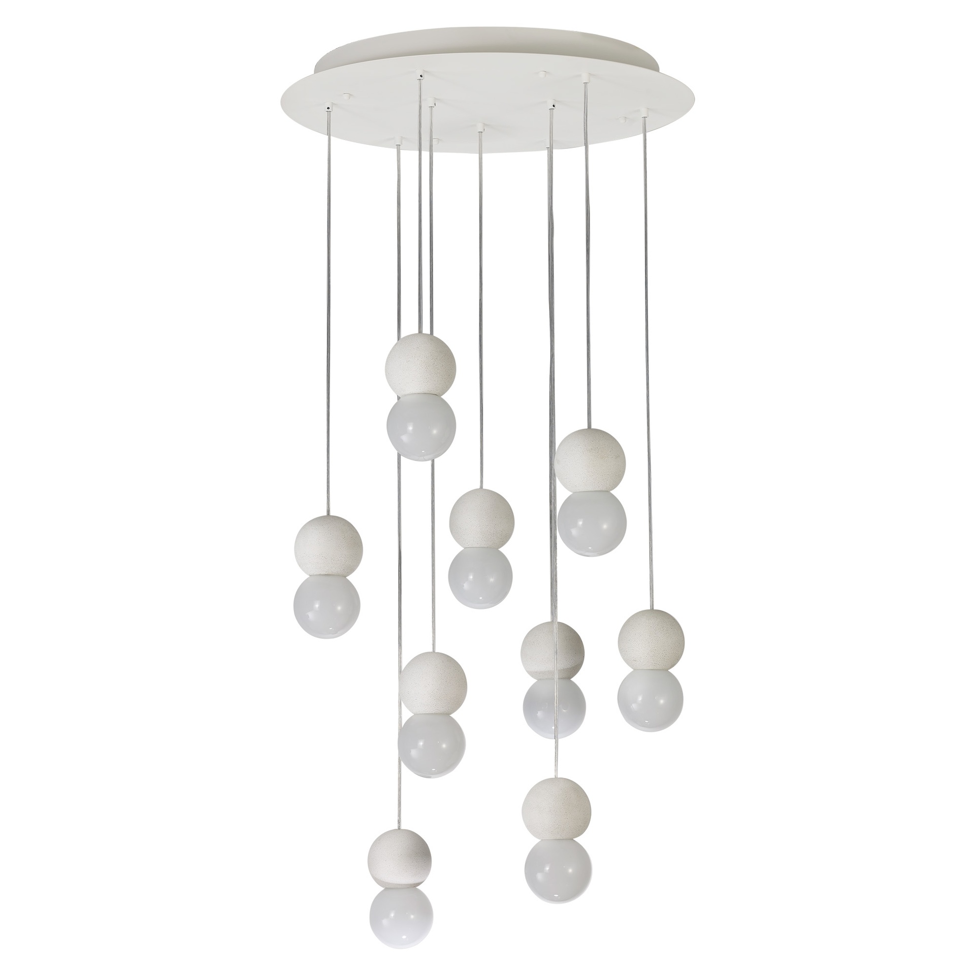 GALAXIA LAMPARA CON 6 COLGANTES REDONDOS VARIADOS