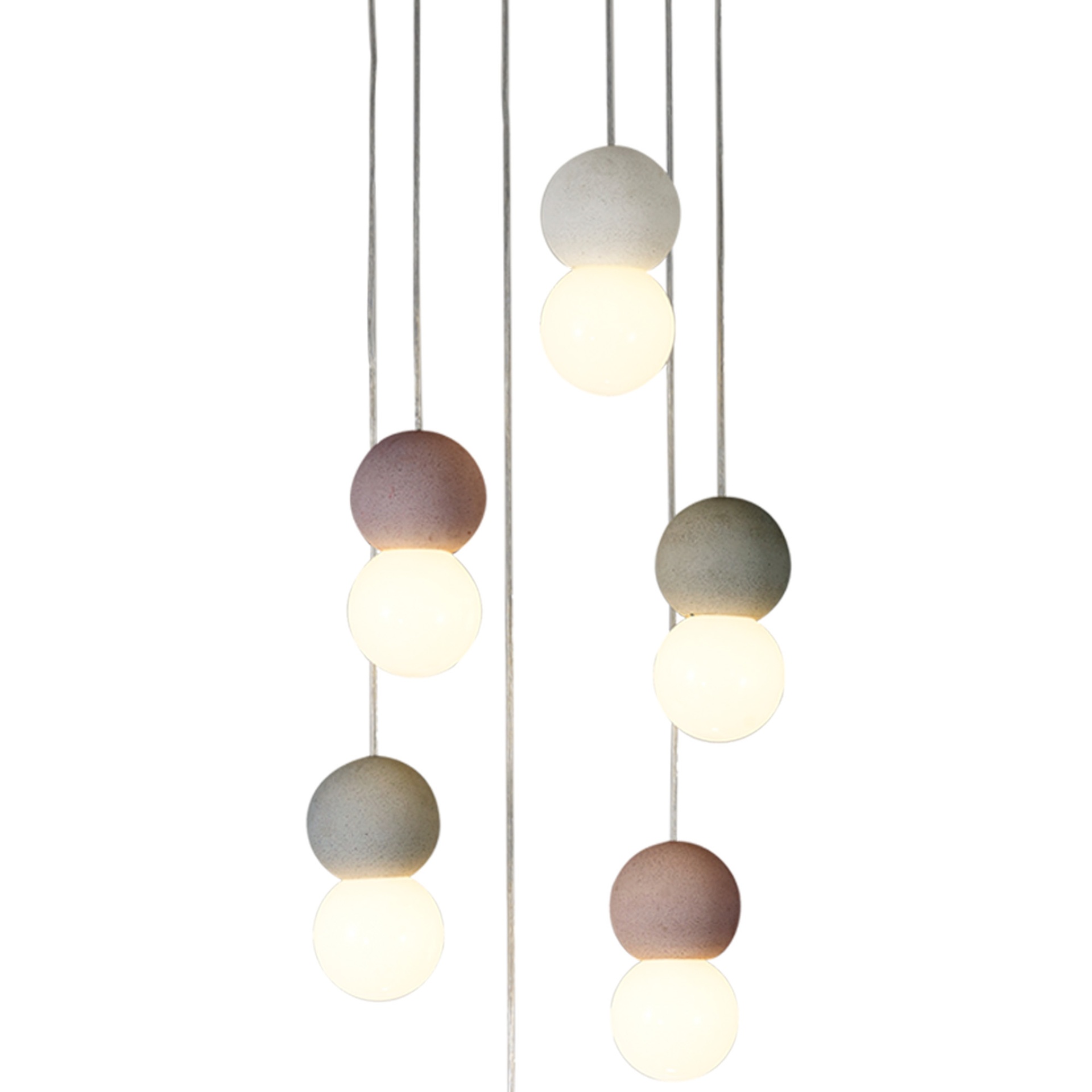 GALAXIA LAMPARA CON 6 COLGANTES REDONDOS VARIADOS